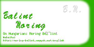 balint moring business card